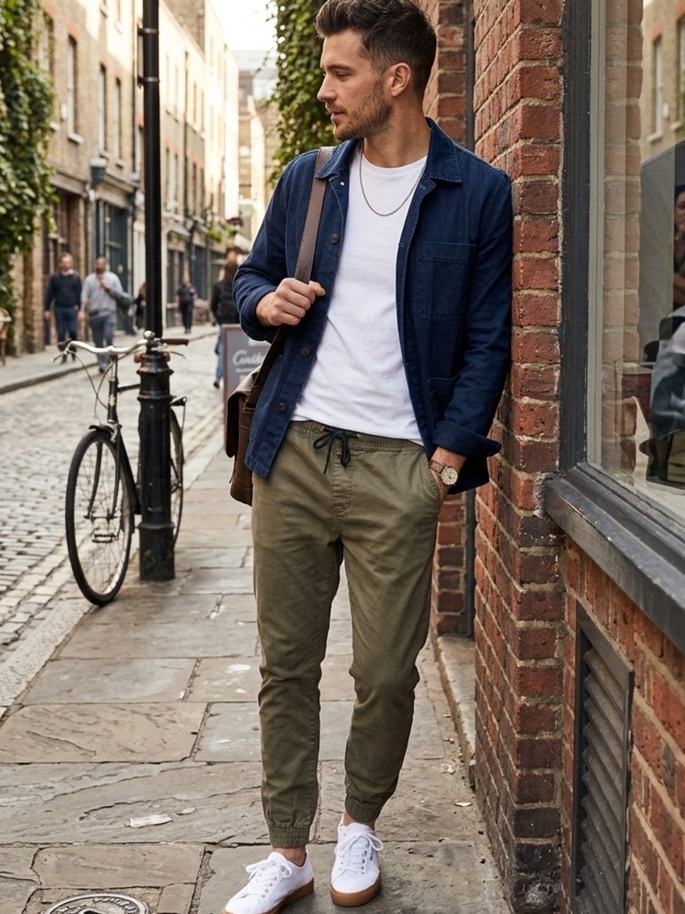 Rumors Men's Drawstring Jogger Pants - Olive Colour - Size L